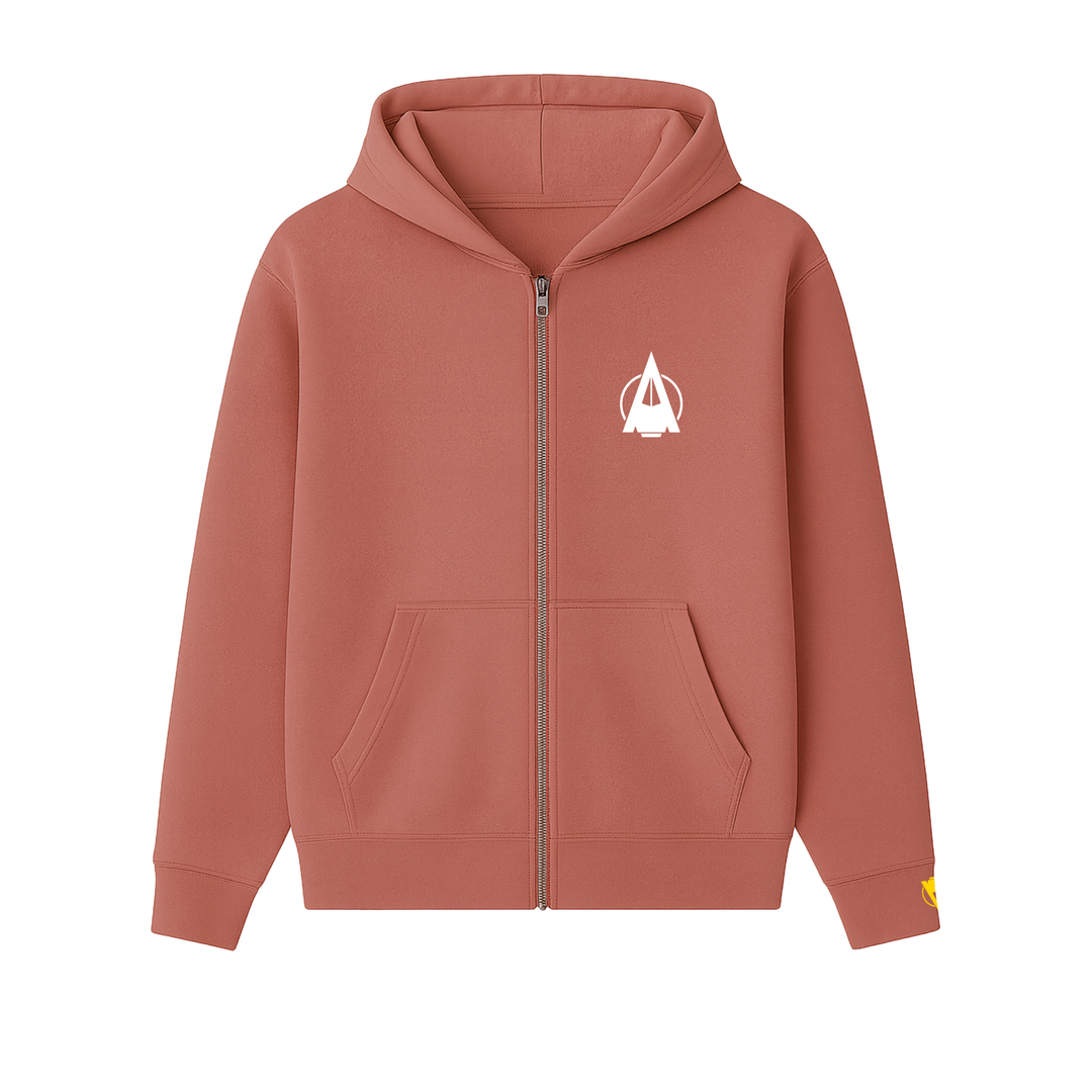 Airleone Oversized Zip-Up Hoodie in Dusty Rose – Luxury Cotton Hoodie